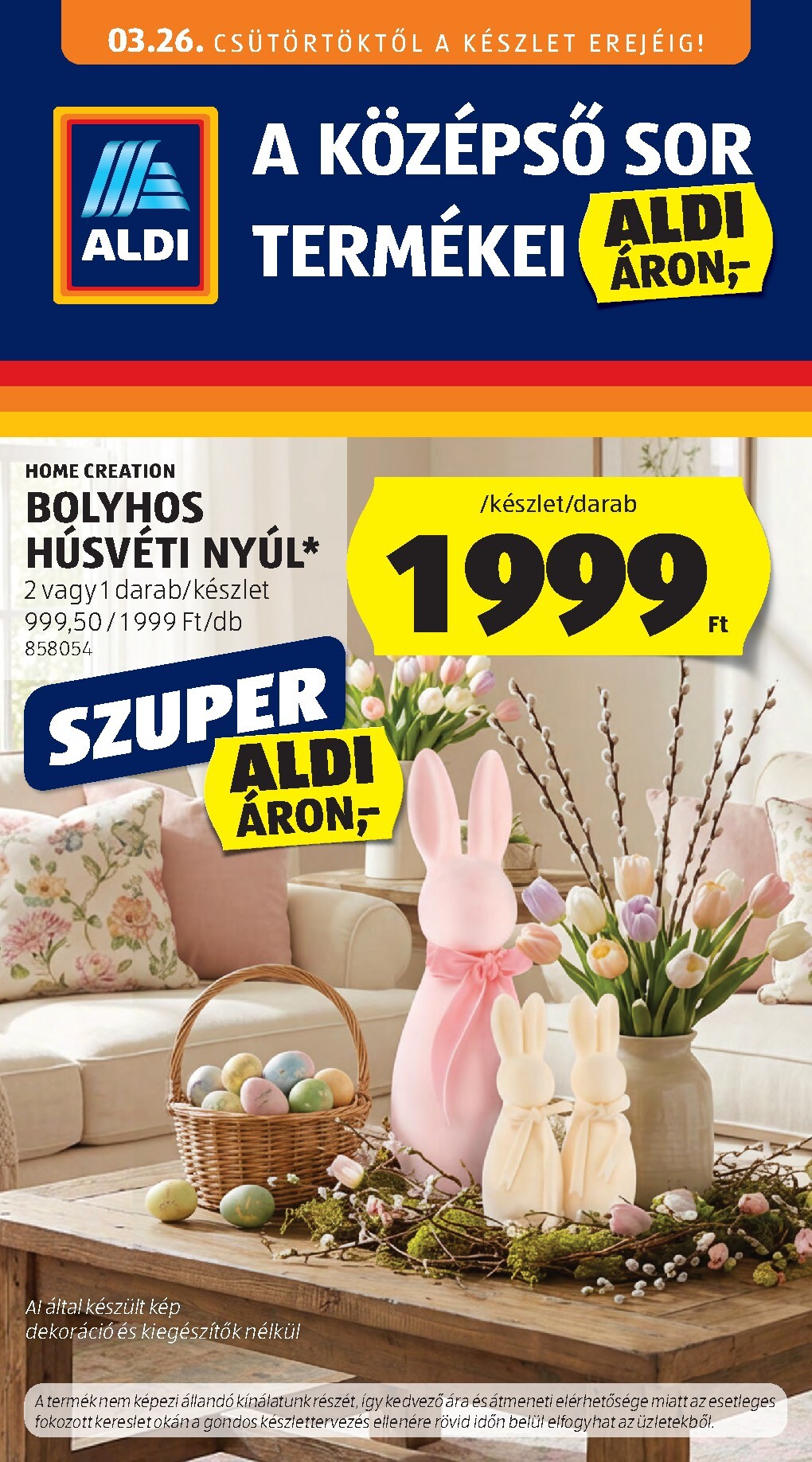 Aldi - Középső sor termékei akciós újság, érvényes 2026.03.26. - 2026.04.01.