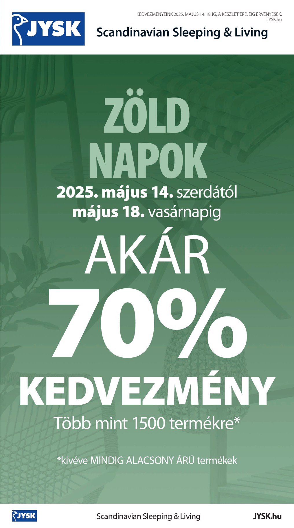 JYSK akciós újság, érvényes 05.14. - 05.18.