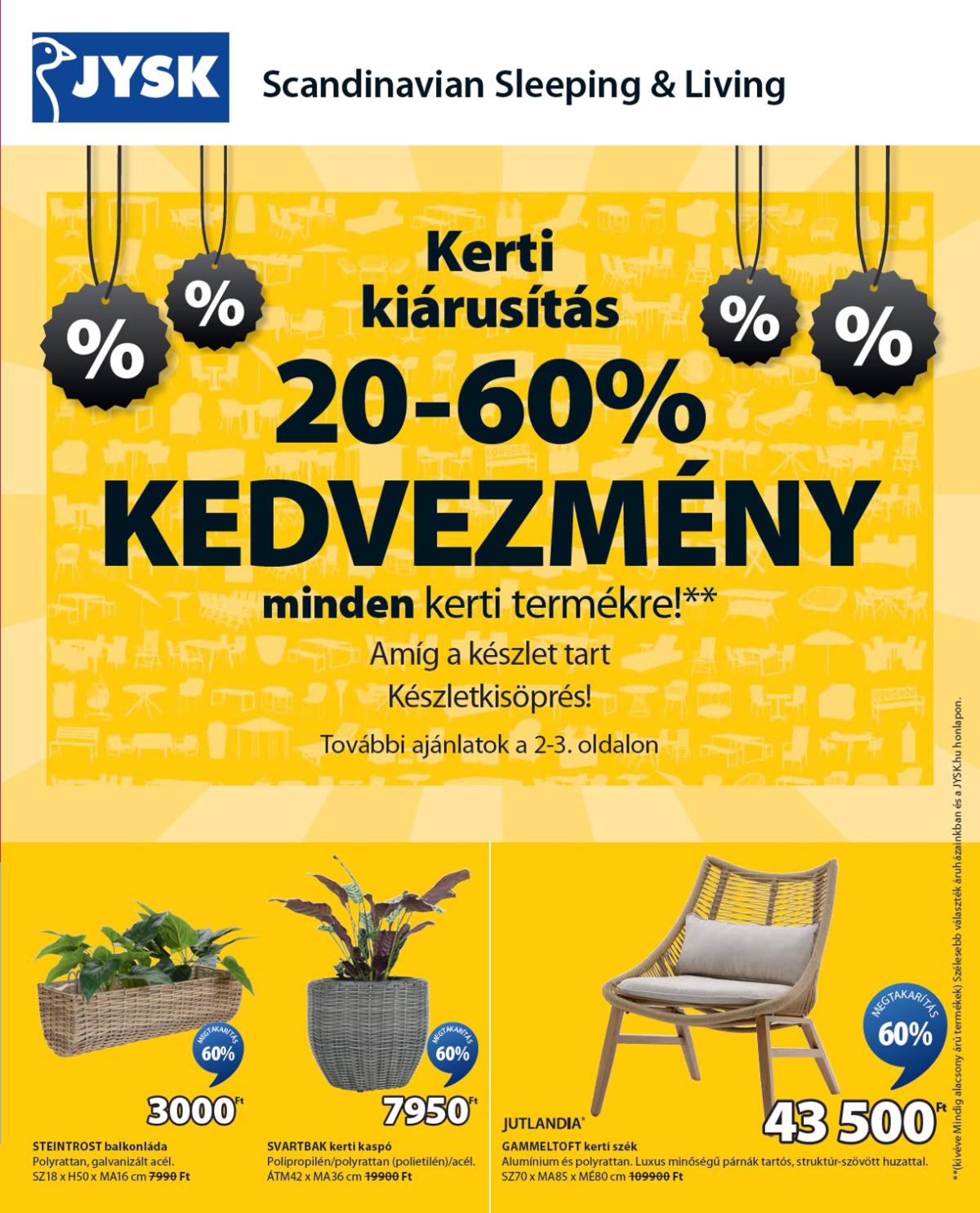 JYSK akciós újság, érvényes 07.30. - 09.02.