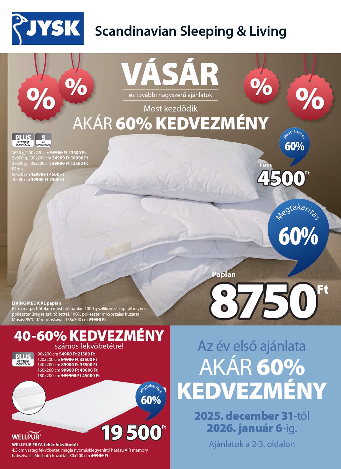JYSK akciós újság, érvényes 12.31. - 02.01.