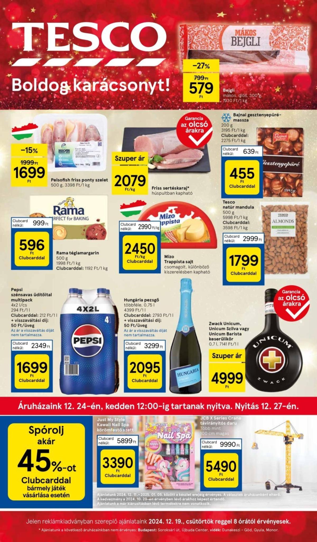 Tesco akciós újság, érvényes 12.19. - 12.25.