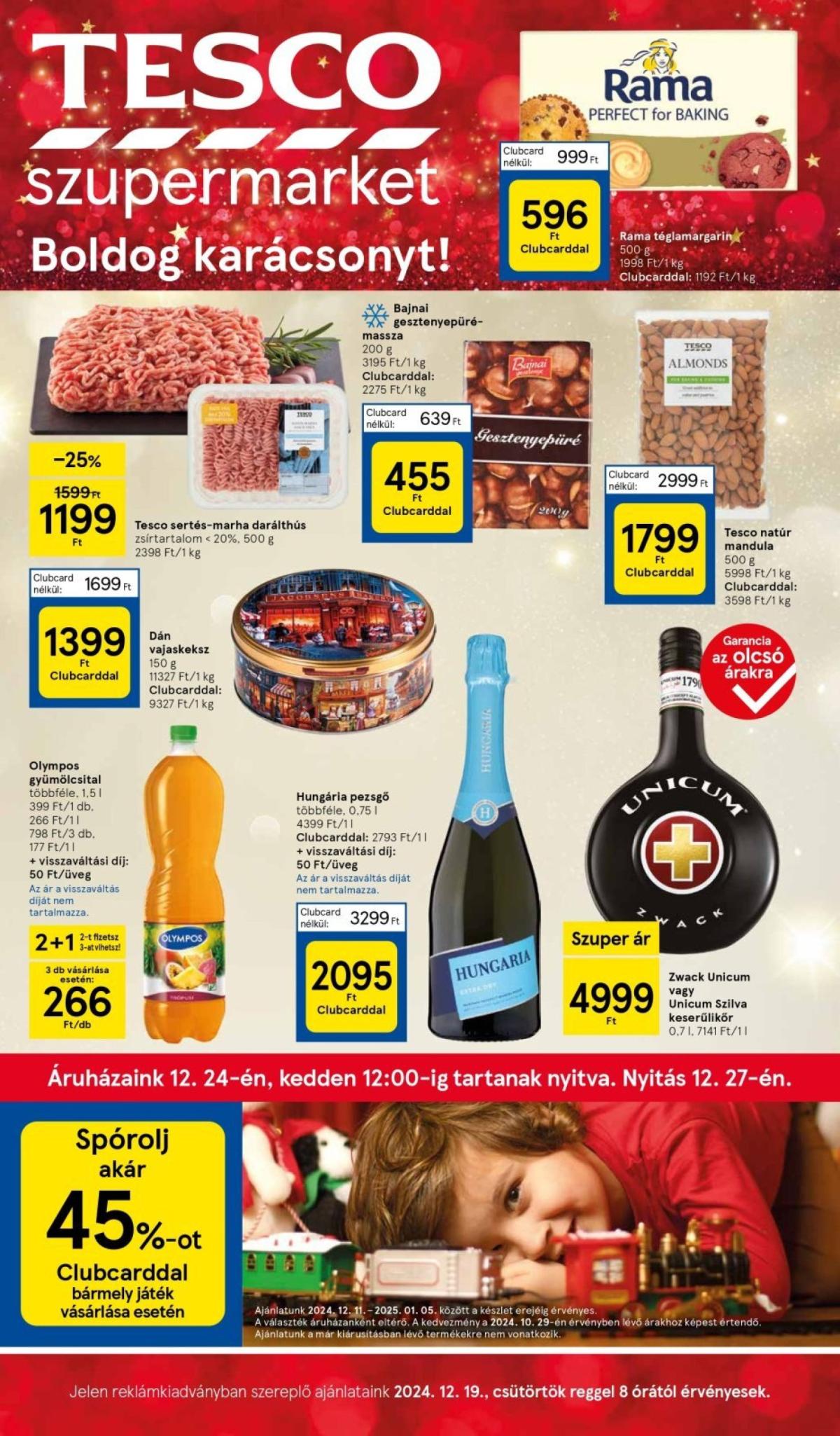 Tesco Szupermarket akciós újság, érvényes 12.19. - 12.25.