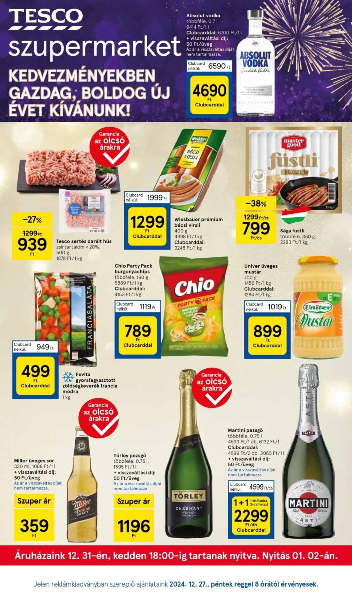 Tesco Szupermarket akciós újság, érvényes 12.27. - 01.01.