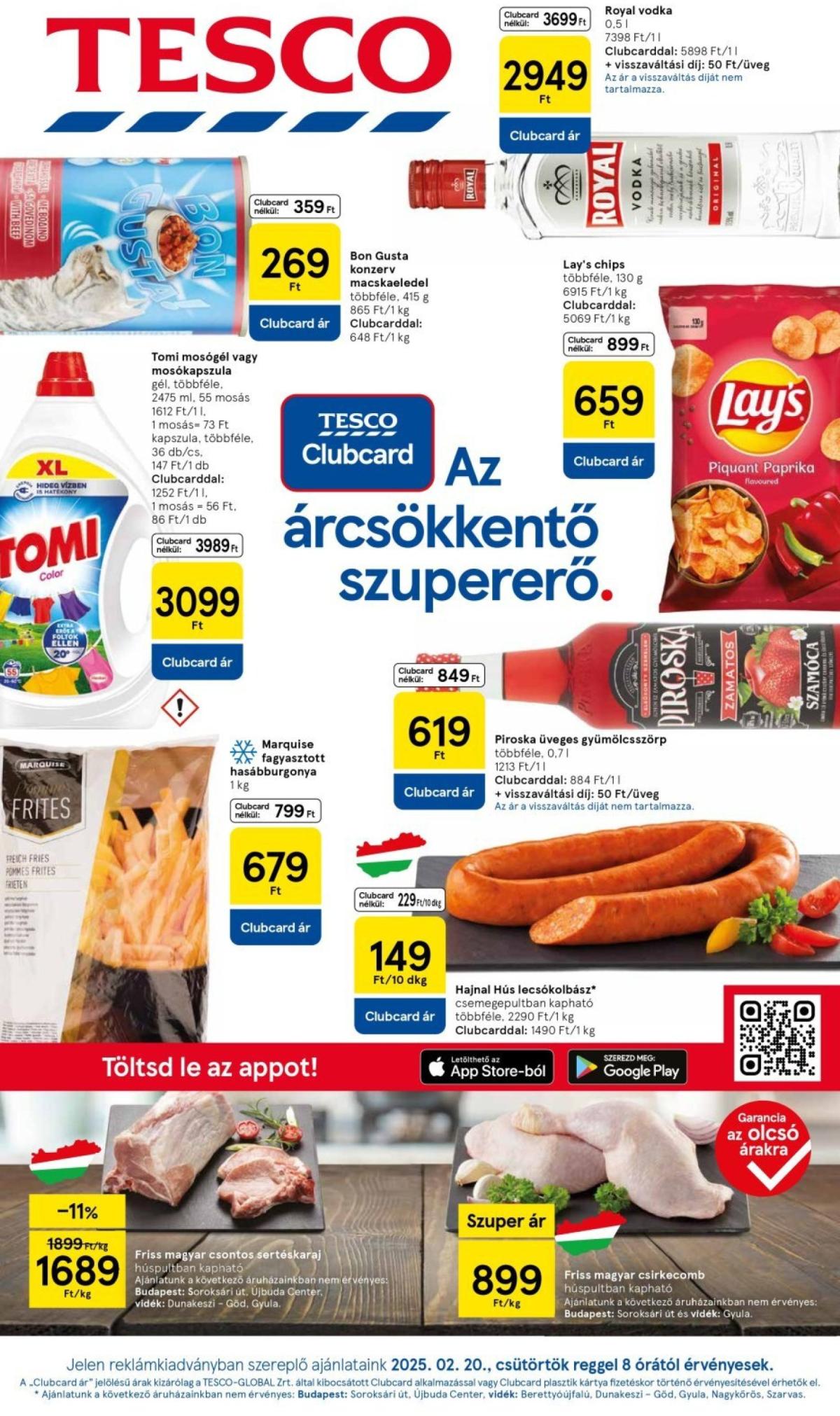 Tesco akciós újság, érvényes 02.20. - 02.26.