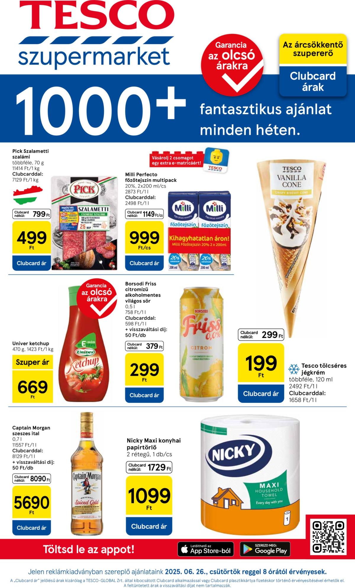 Tesco szupermarket akciós újság, érvényes 06.26. - 07.02.