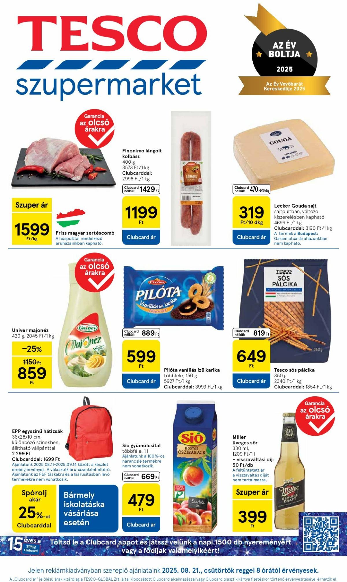 Tesco szupermarket akciós újság, érvényes 08.21. - 08.27.