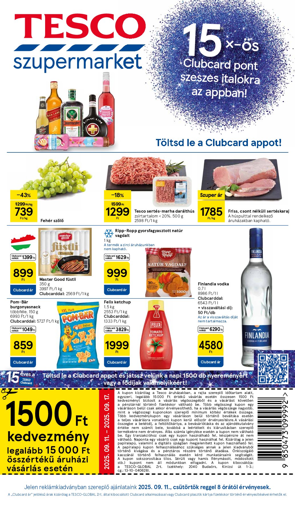 Tesco szupermarket akciós újság, érvényes 09.11. - 09.17.