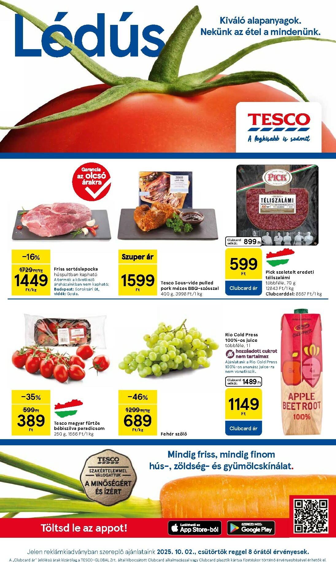 Tesco akciós újság, érvényes 10.02. - 10.08.