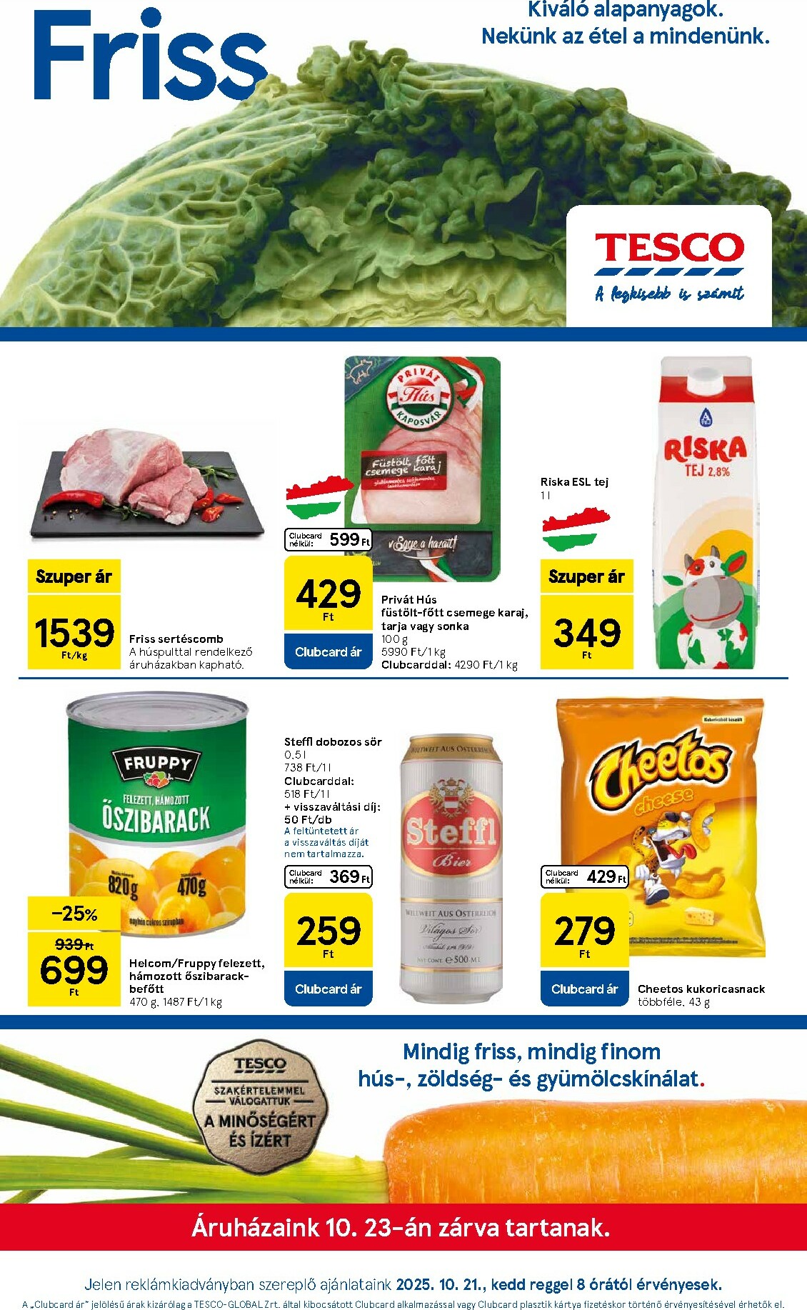 Tesco Szupermarket akciós újság, érvényes 10.23. - 10.29.