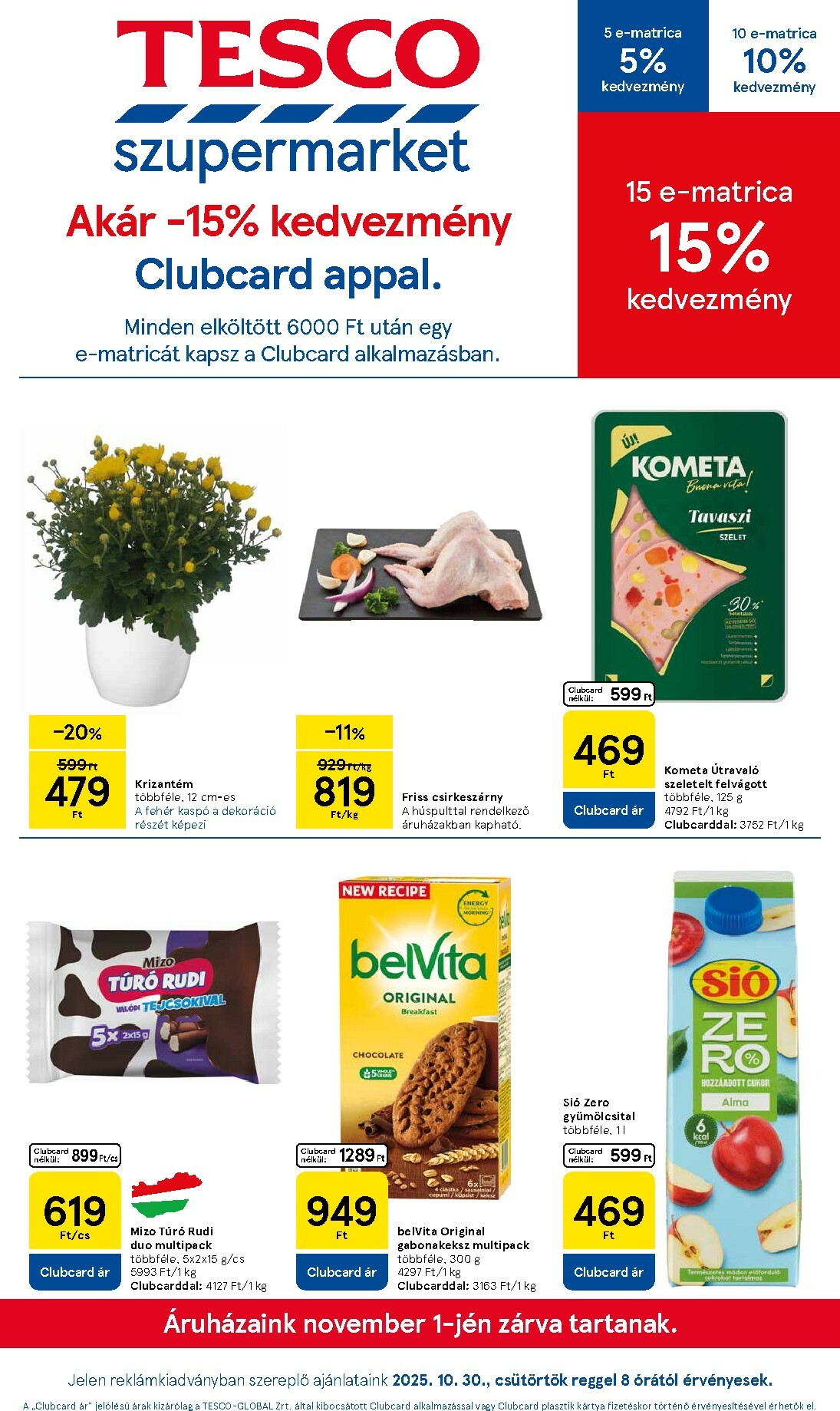Tesco szupermarket akciós újság, érvényes 10.30. - 11.05.