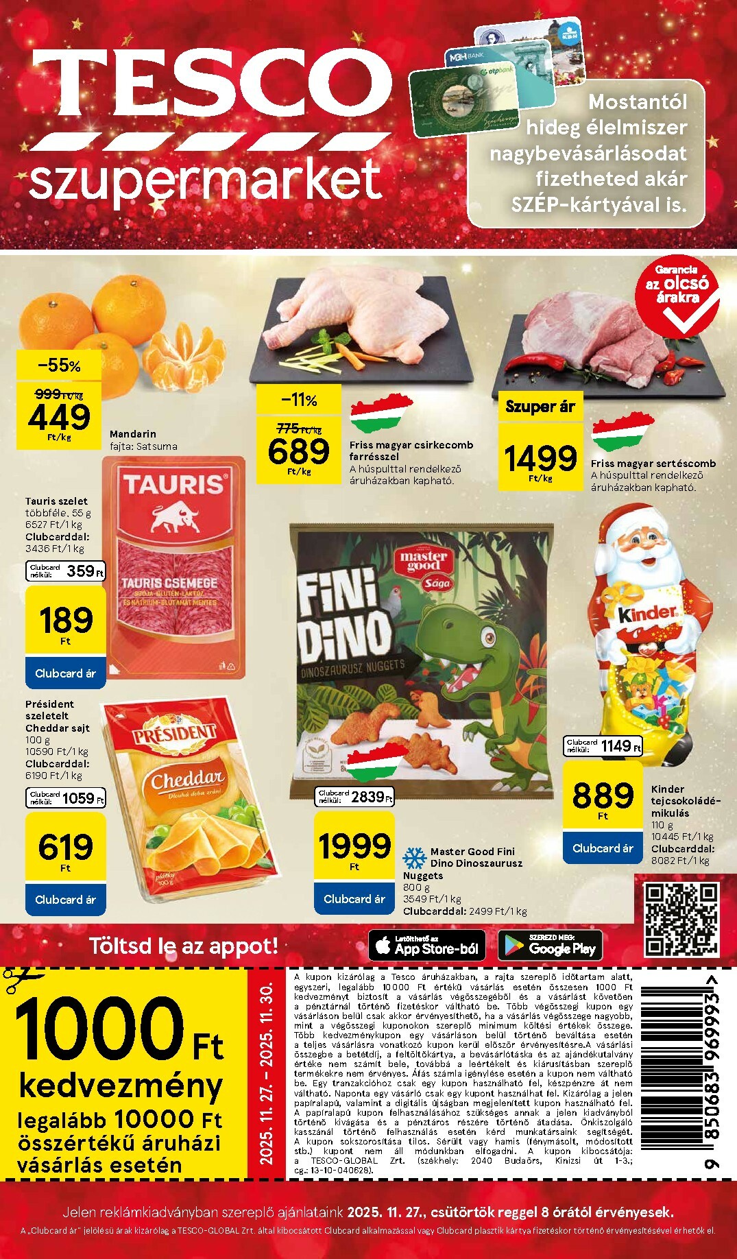 Tesco szupermarket akciós újság, érvényes 11.27. - 12.03.