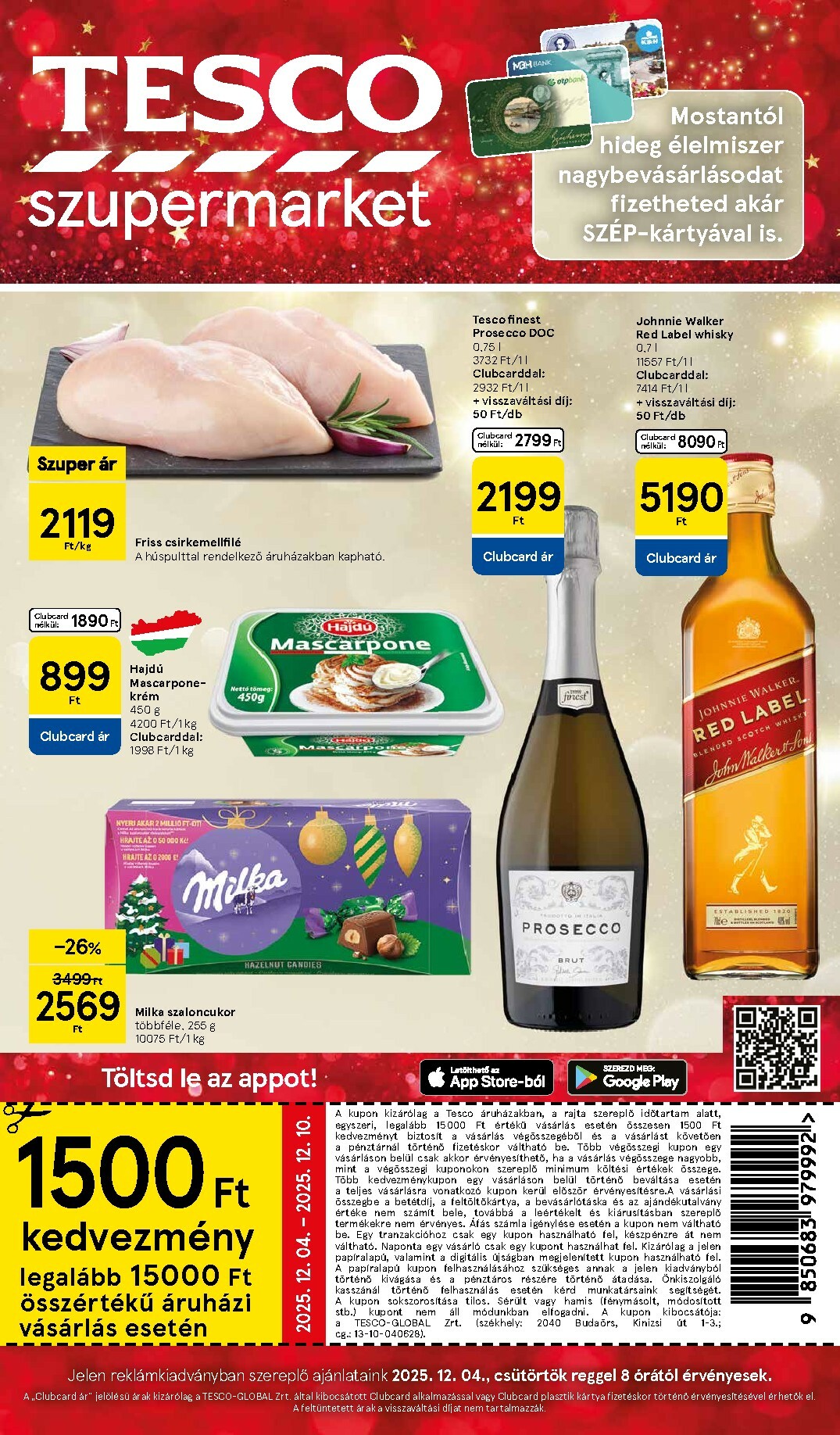 Tesco szupermarket akciós újság, érvényes 12.04. - 12.10.