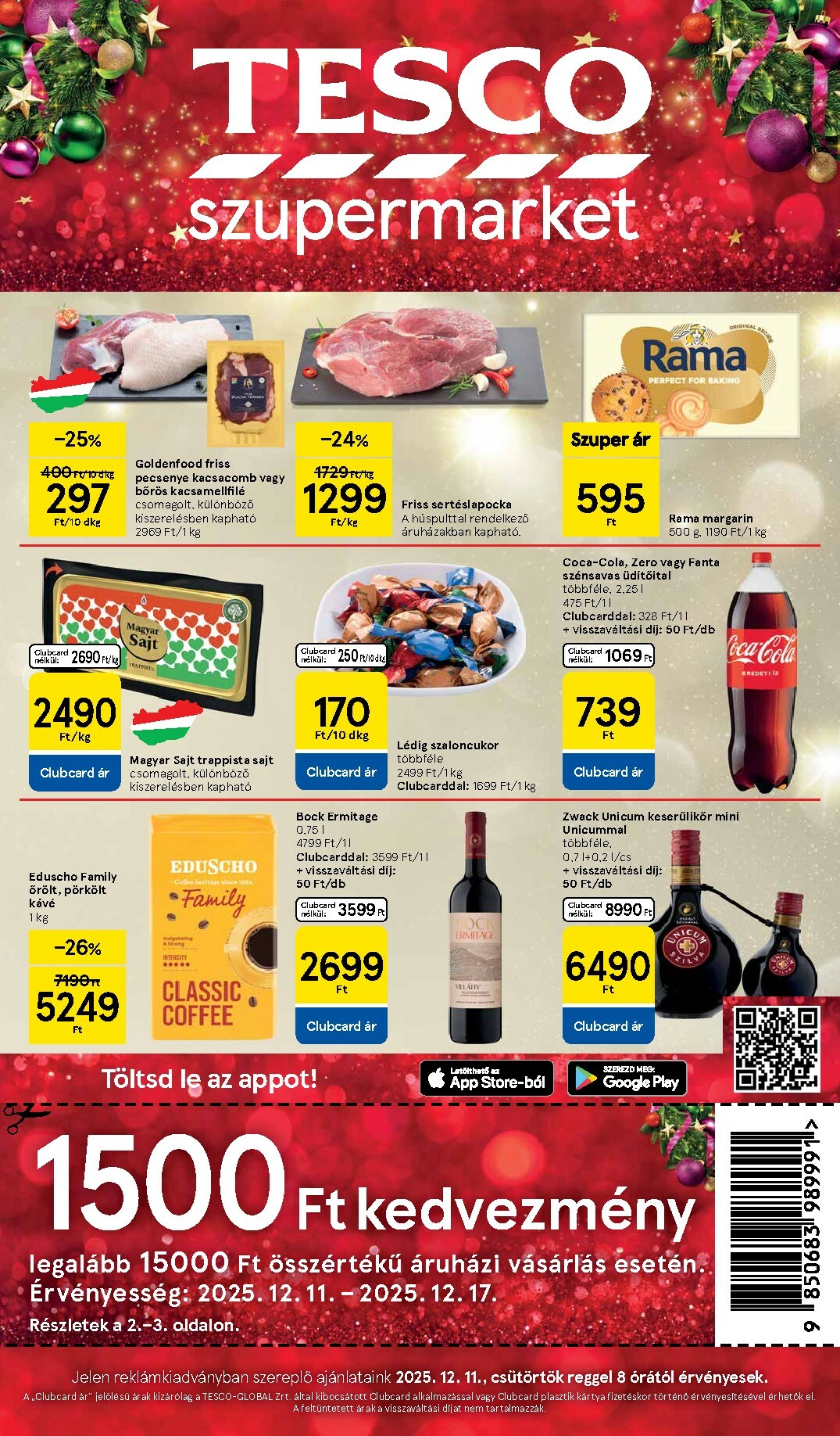Tesco szupermarket akciós újság, érvényes 12.11. - 12.17.