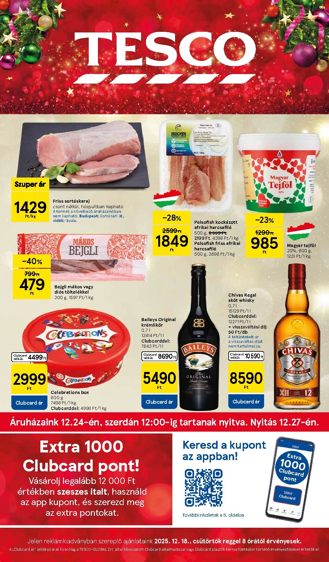 Tesco akciós újság, érvényes 12.18. - 12.24.
