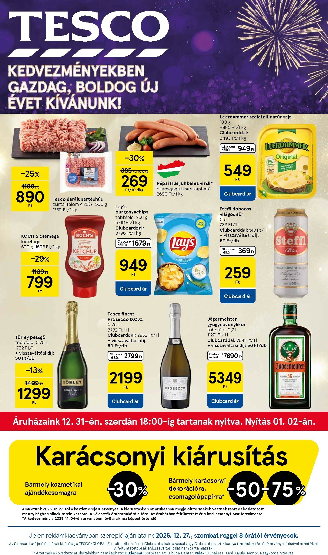 Tesco akciós újság, érvényes 12.27. - 12.31.