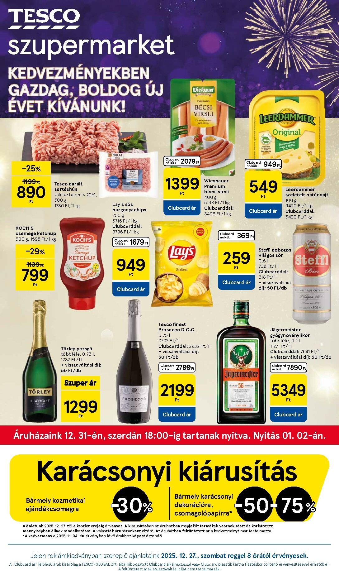 Tesco szupermarket akciós újság, érvényes 12.27. - 12.31.