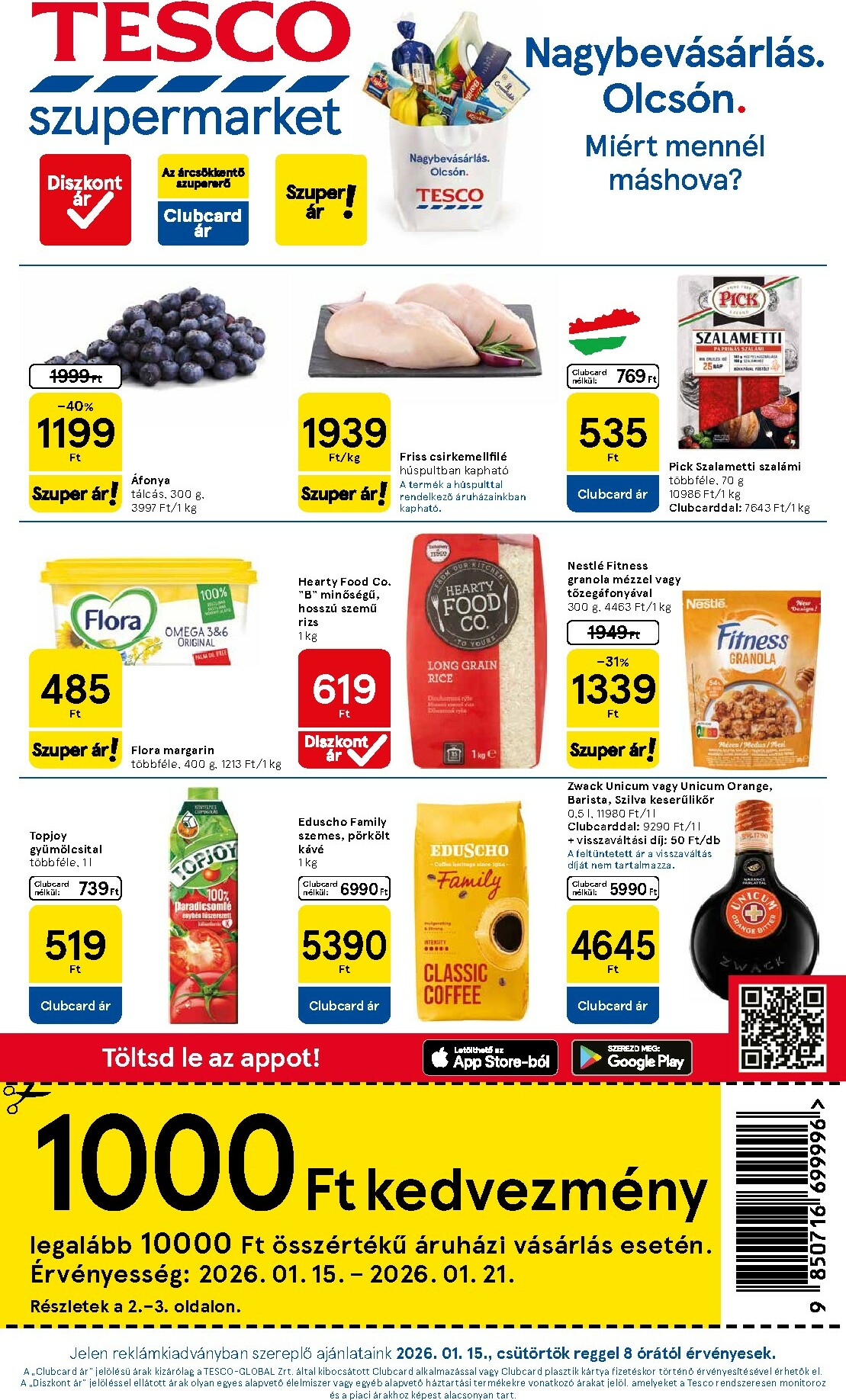Tesco szupermarket akciós újság, érvényes 01.15. - 01.21.