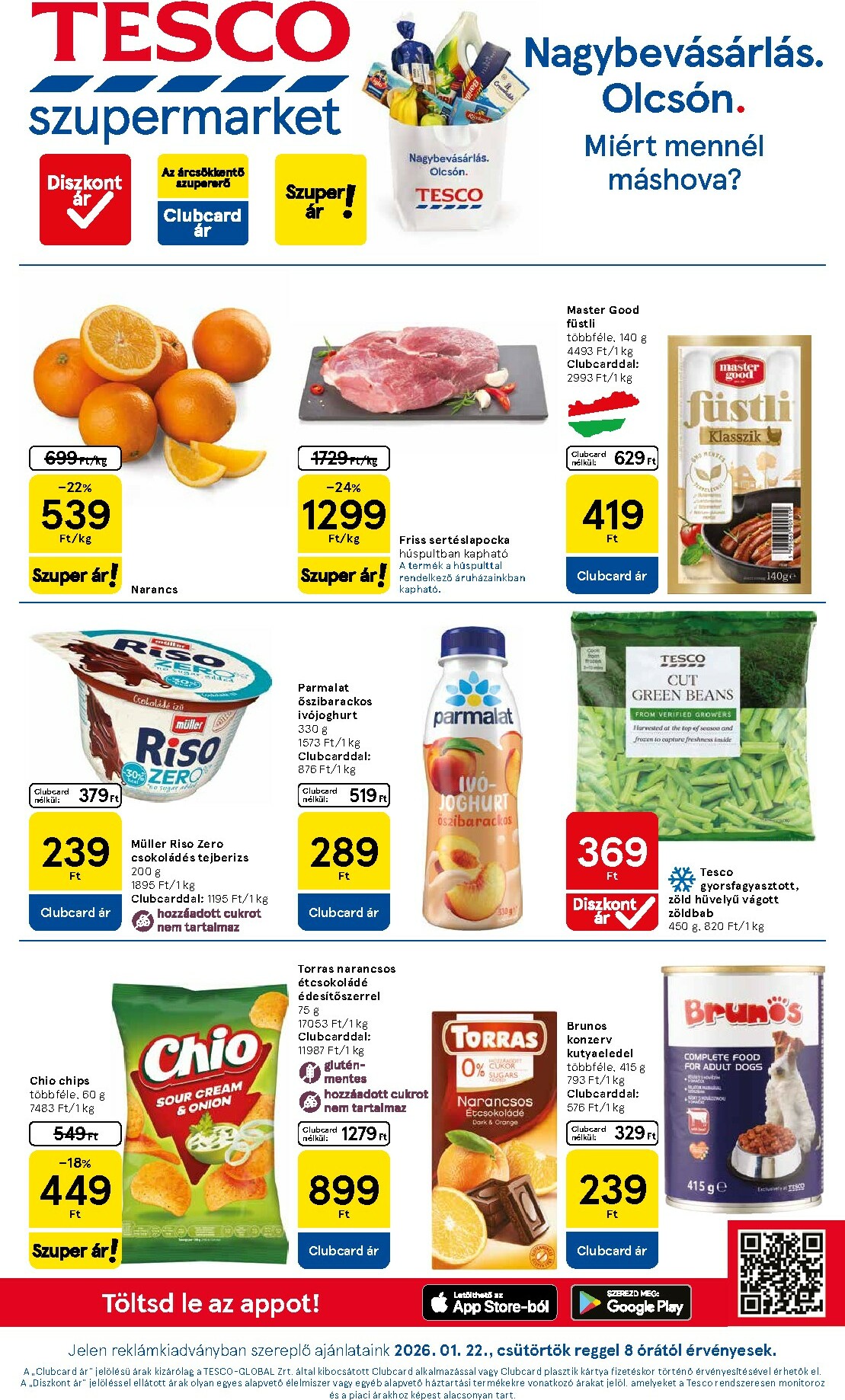 Tesco szupermarket akciós újság, érvényes 01.22. - 01.28.
