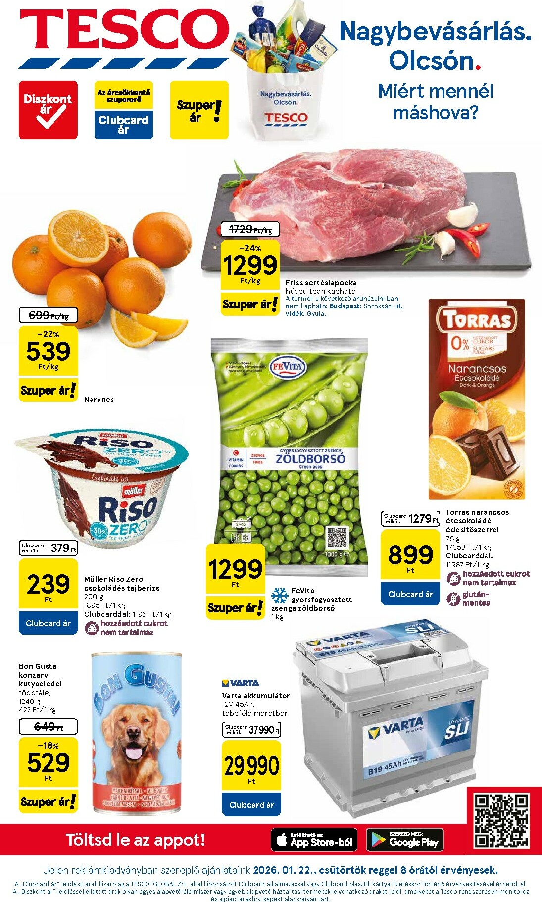 Tesco akciós újság, érvényes 01.22. - 01.28.