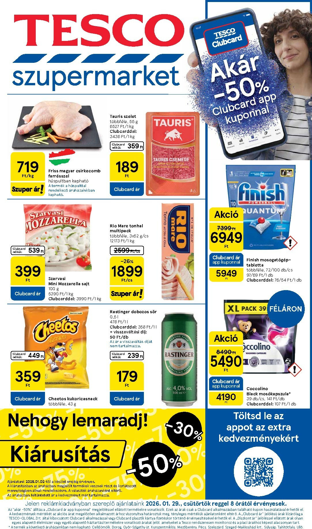 Tesco szupermarket akciós újság, érvényes 01.29. - 02.04.