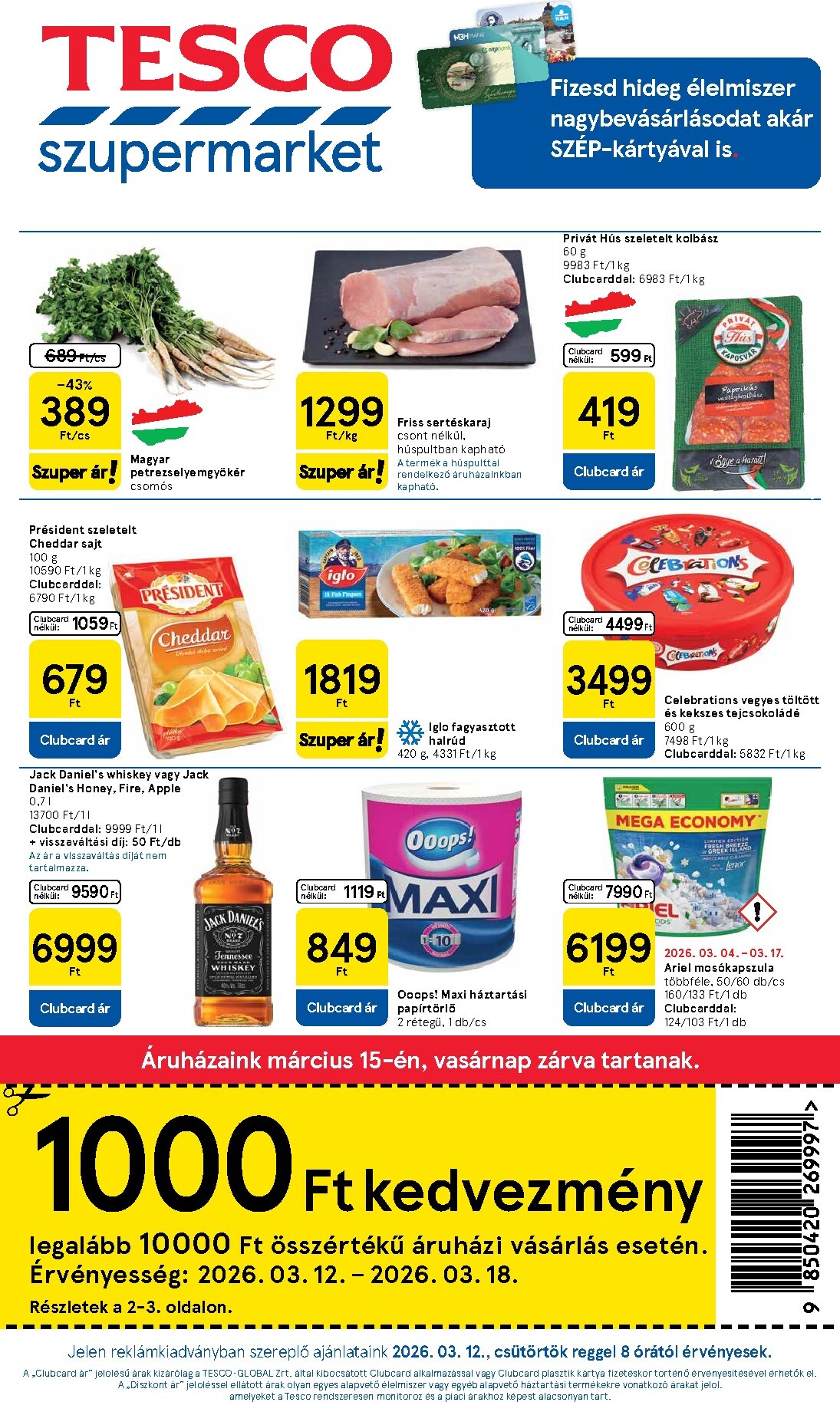 Tesco szupermarket akciós újság, érvényes 2026.03.12. - 2026.03.18.