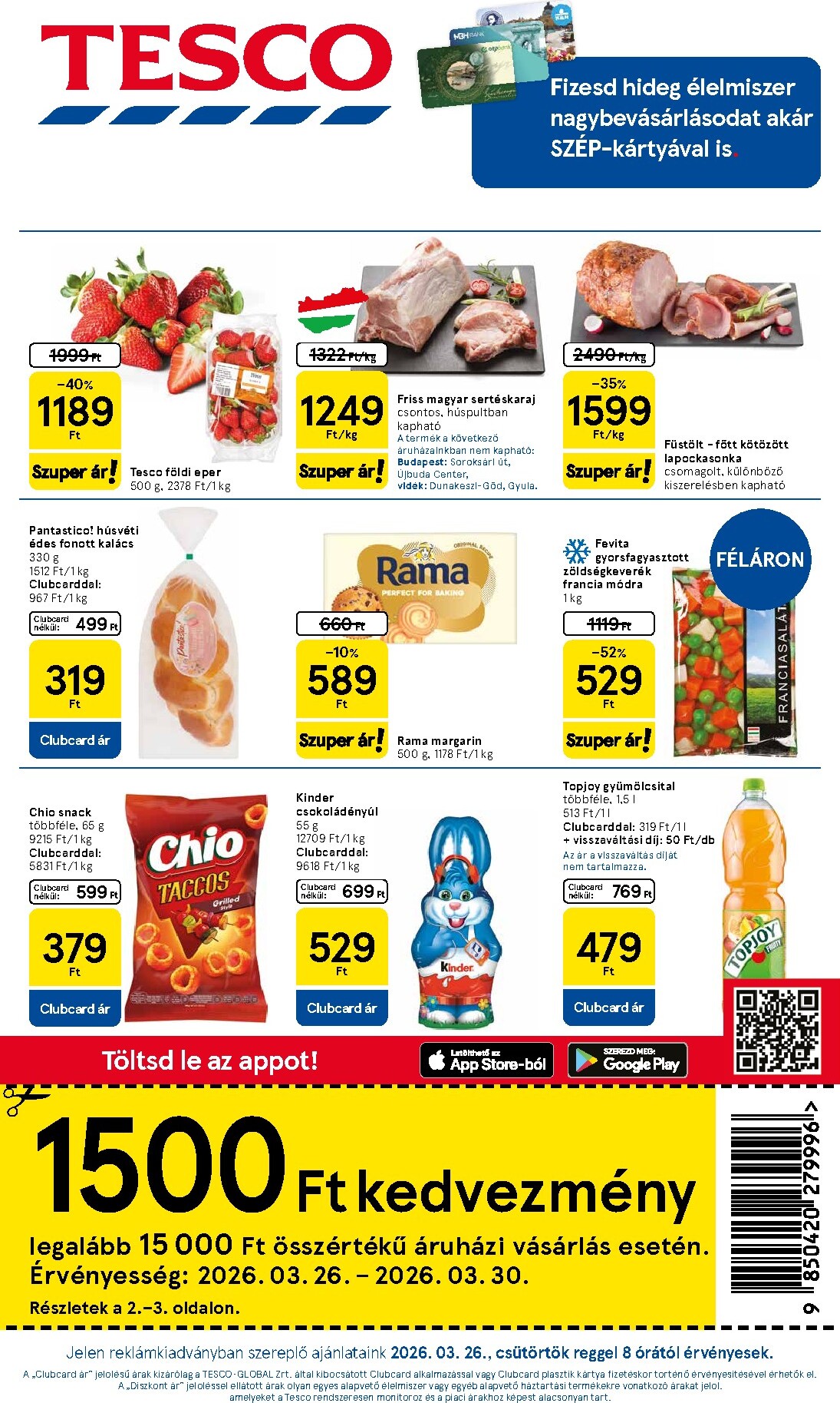 Tesco akciós újság, érvényes 2026.03.26. - 2026.04.01.