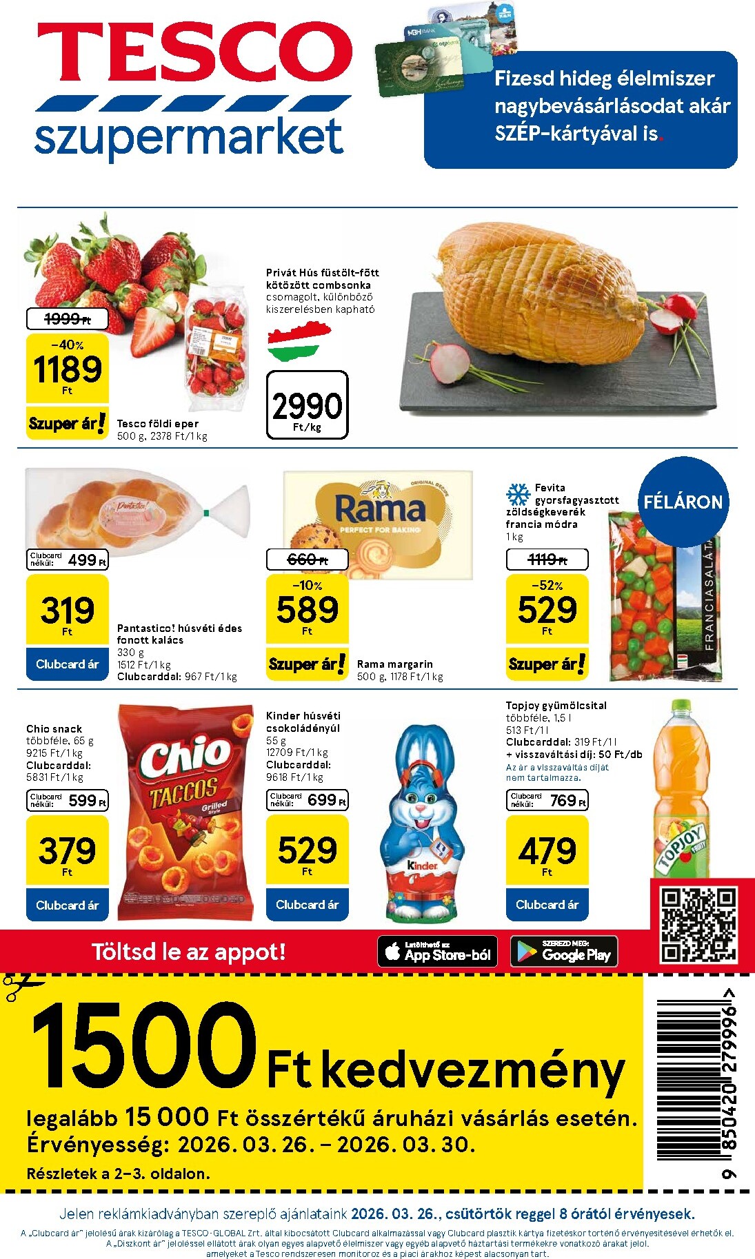 Tesco szupermarket akciós újság, érvényes 2026.03.26. - 2026.04.01.