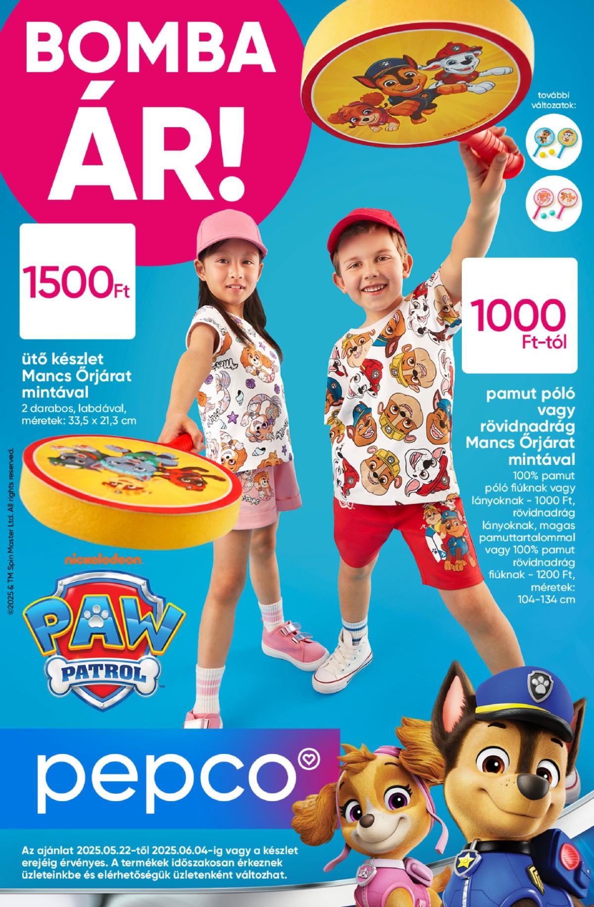 Pepco - Paw Patrol akciós újság, érvényes 05.22. - 06.04.