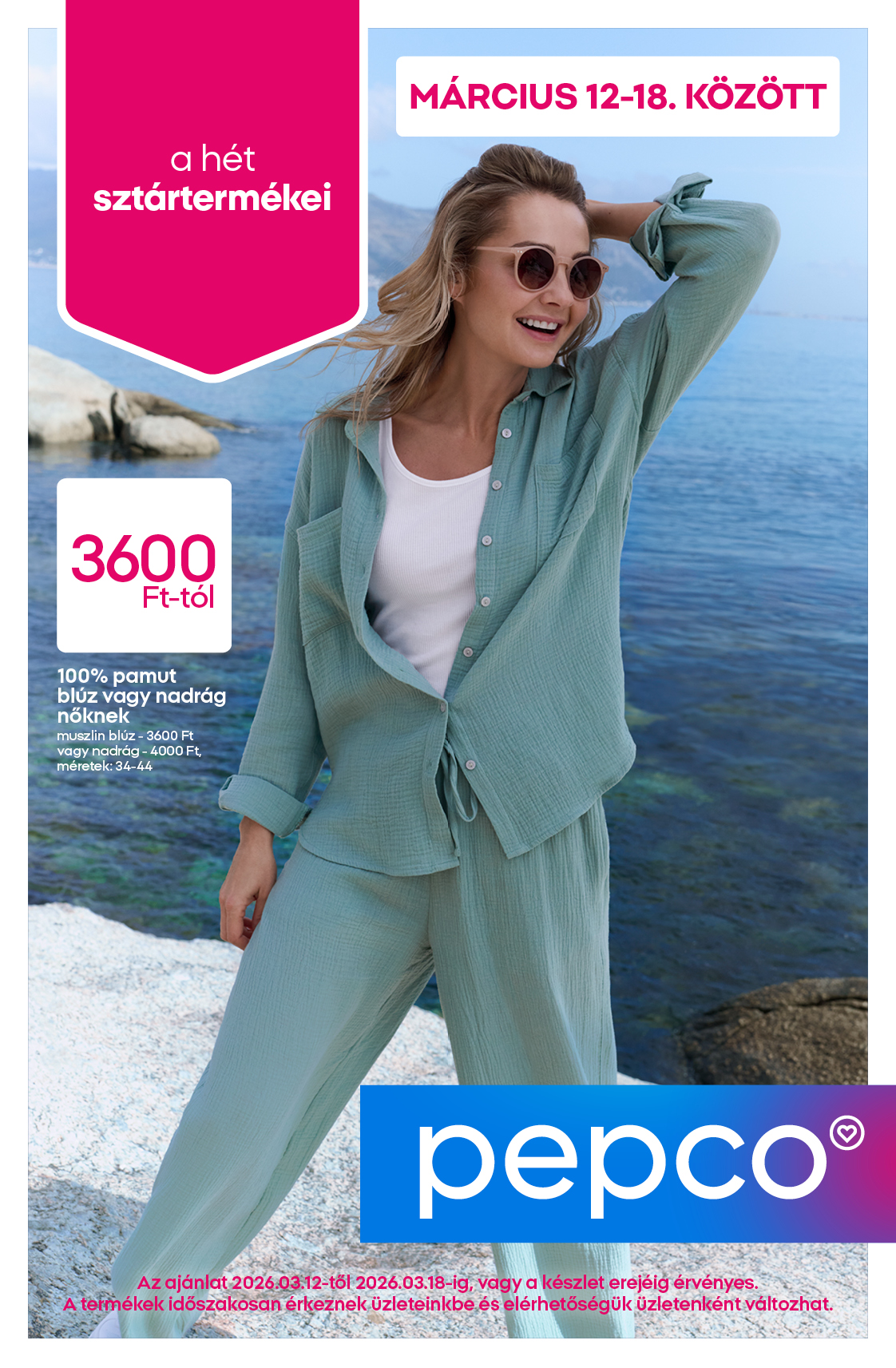 Pepco - Ruházat nőknek akciós újság, érvényes 2026.03.12. - 2026.03.18.