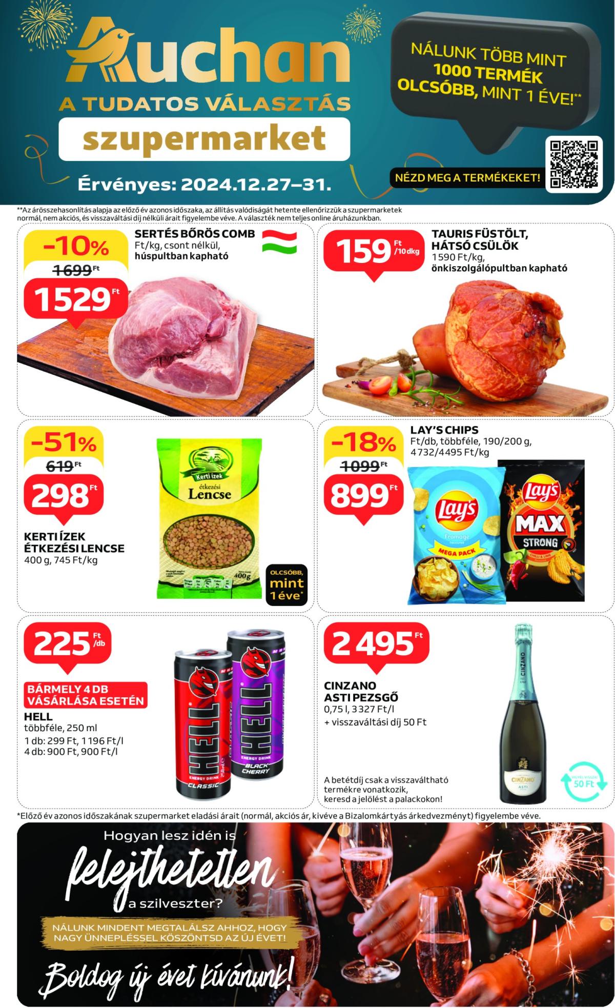 Auchan szupermarket akciós újság, érvényes 12.27. - 12.31.