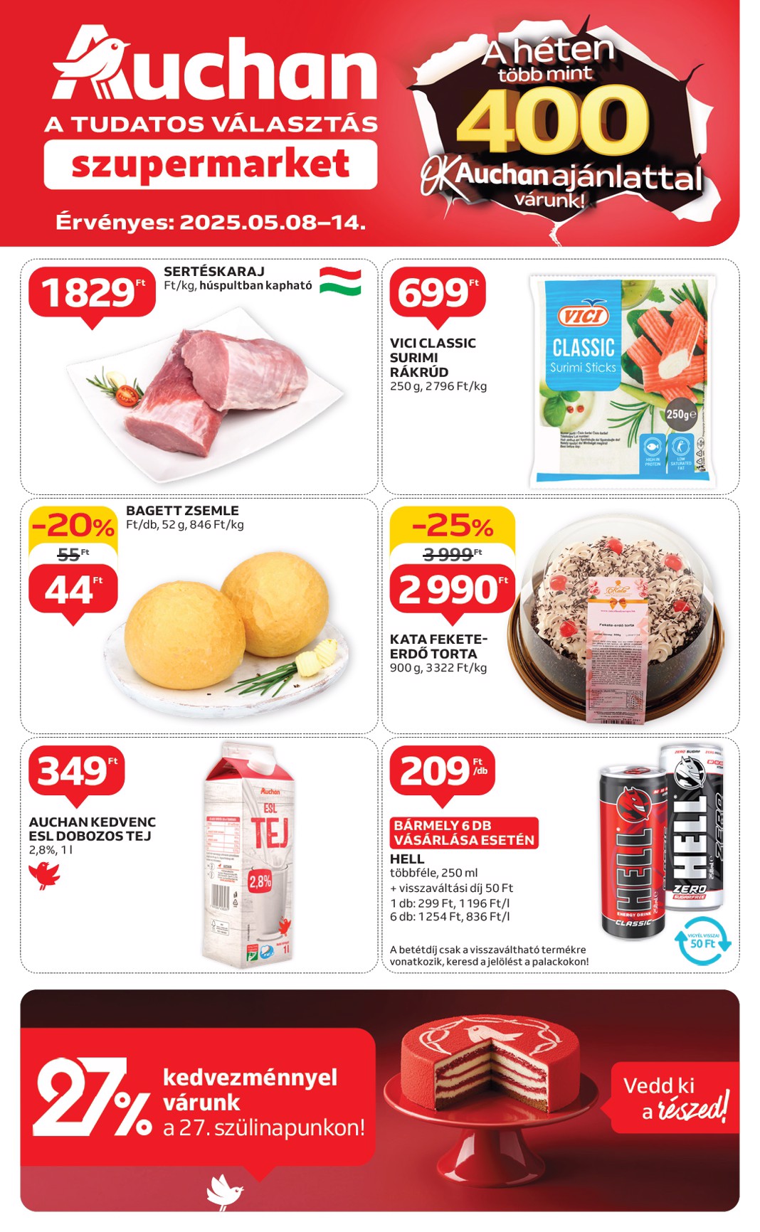 Auchan szupermarket akciós újság, érvényes 05.08. - 05.14.