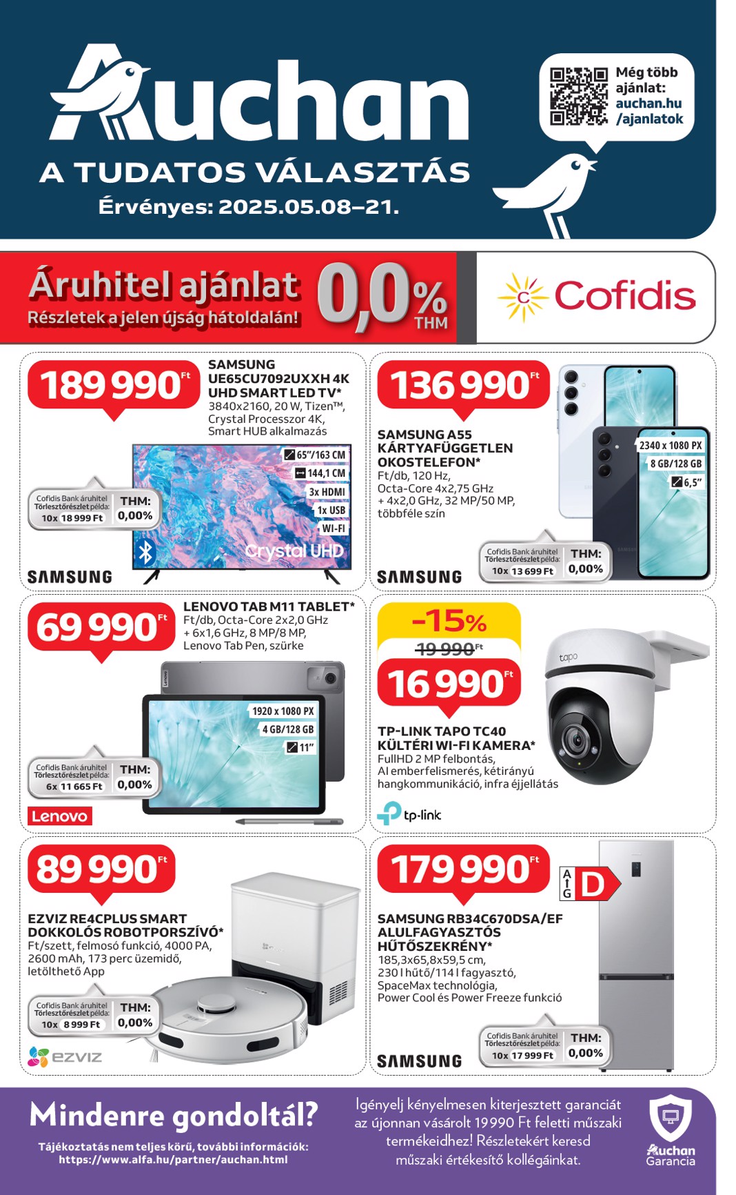 Auchan - Háztartási készülékeink akciós újság, érvényes 05.08. - 05.21.