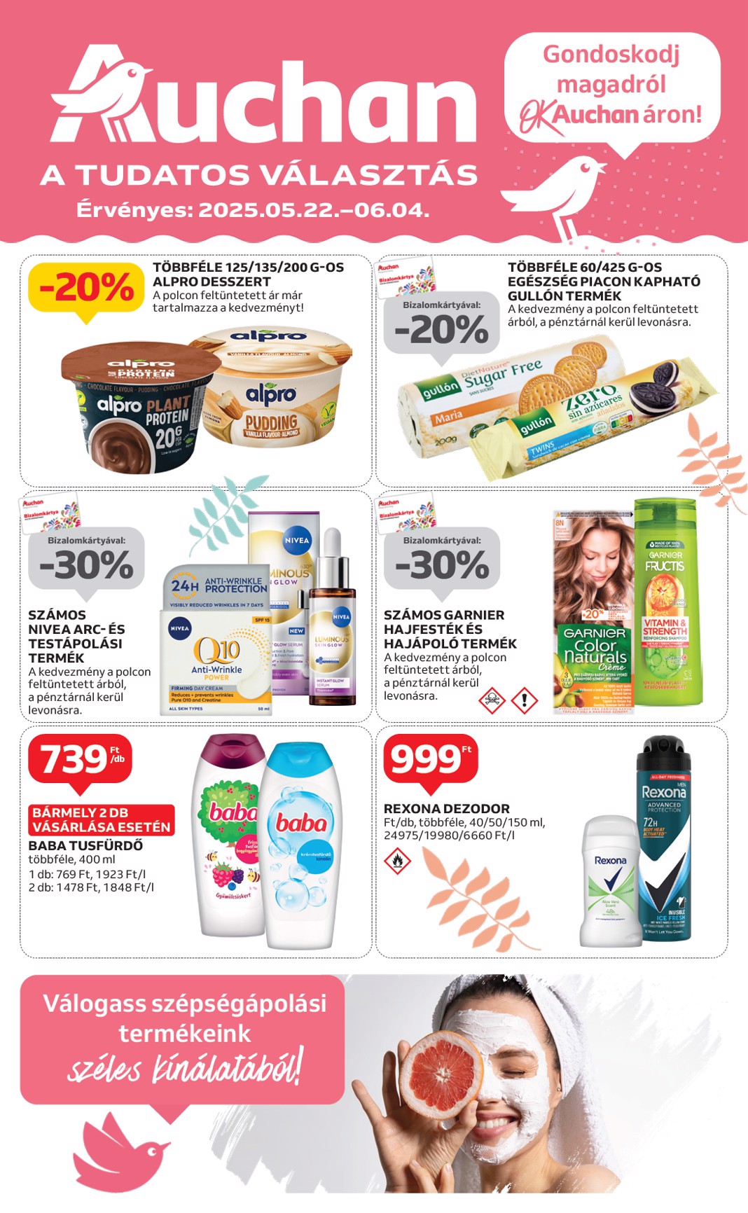 Auchan - Szépségápolási ajánlataink akciós újság, érvényes 05.22. - 06.04.