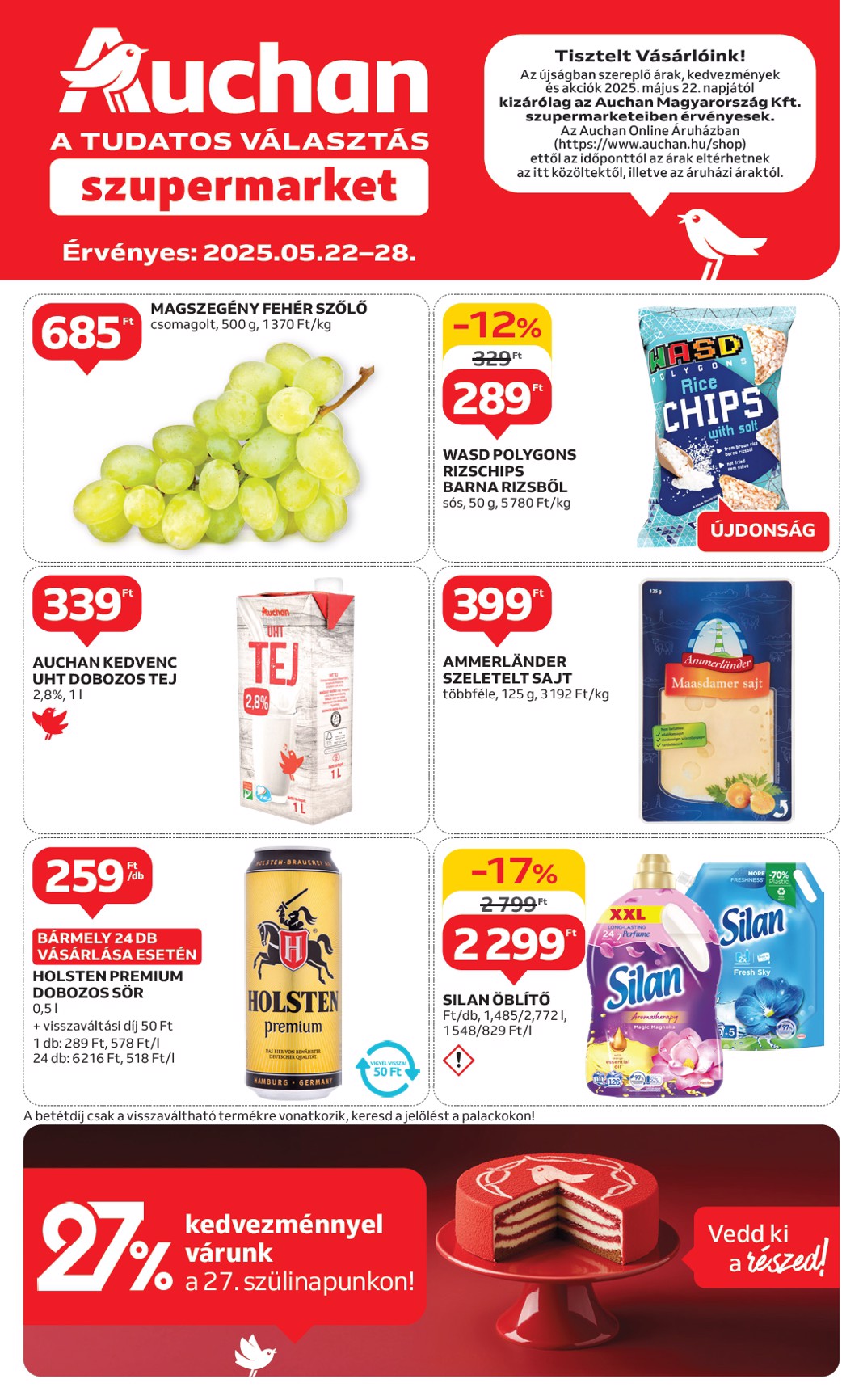 Auchan szupermarket akciós újság, érvényes 05.22. - 05.28.