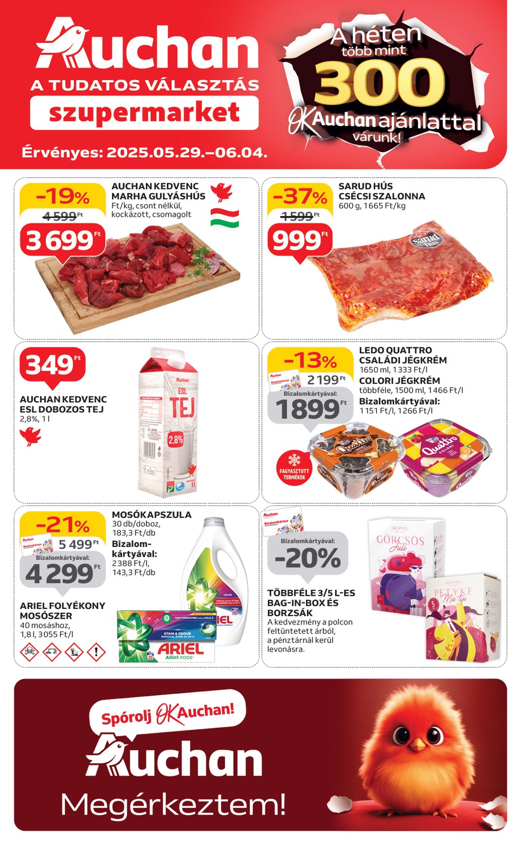 Auchan szupermarket akciós újság, érvényes 05.29. - 06.04.