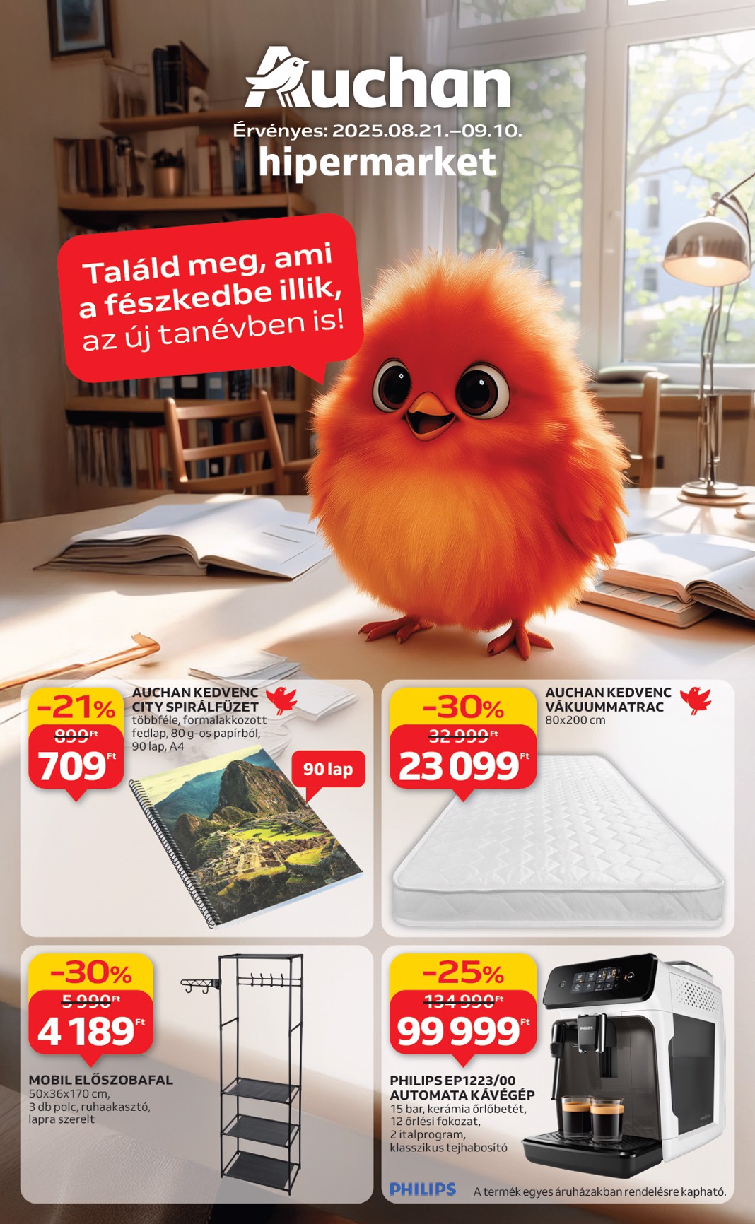 Auchan Hipermarket - Tamévkezdési ajánlataink akciós újság, érvényes 08.21. - 09.10.