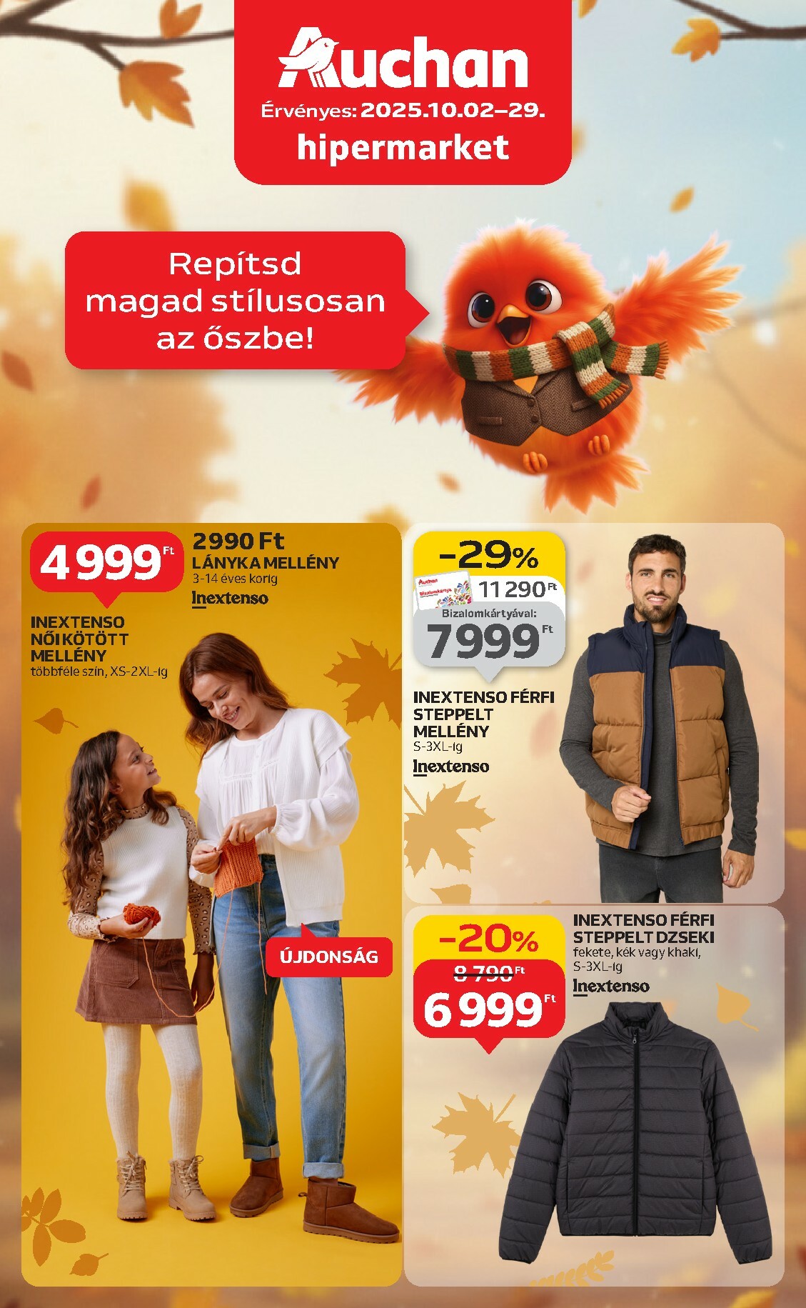 Auchan - Őszi Textil ajánlataink akciós újság, érvényes 10.02. - 10.29.