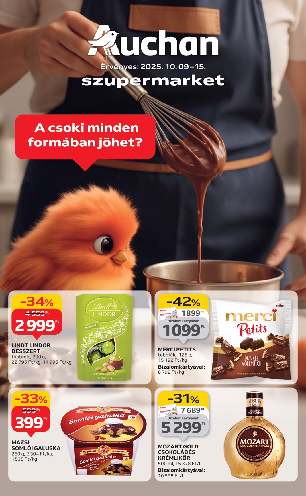 Auchan szupermarket akciós újság, érvényes 10.09. - 10.15.