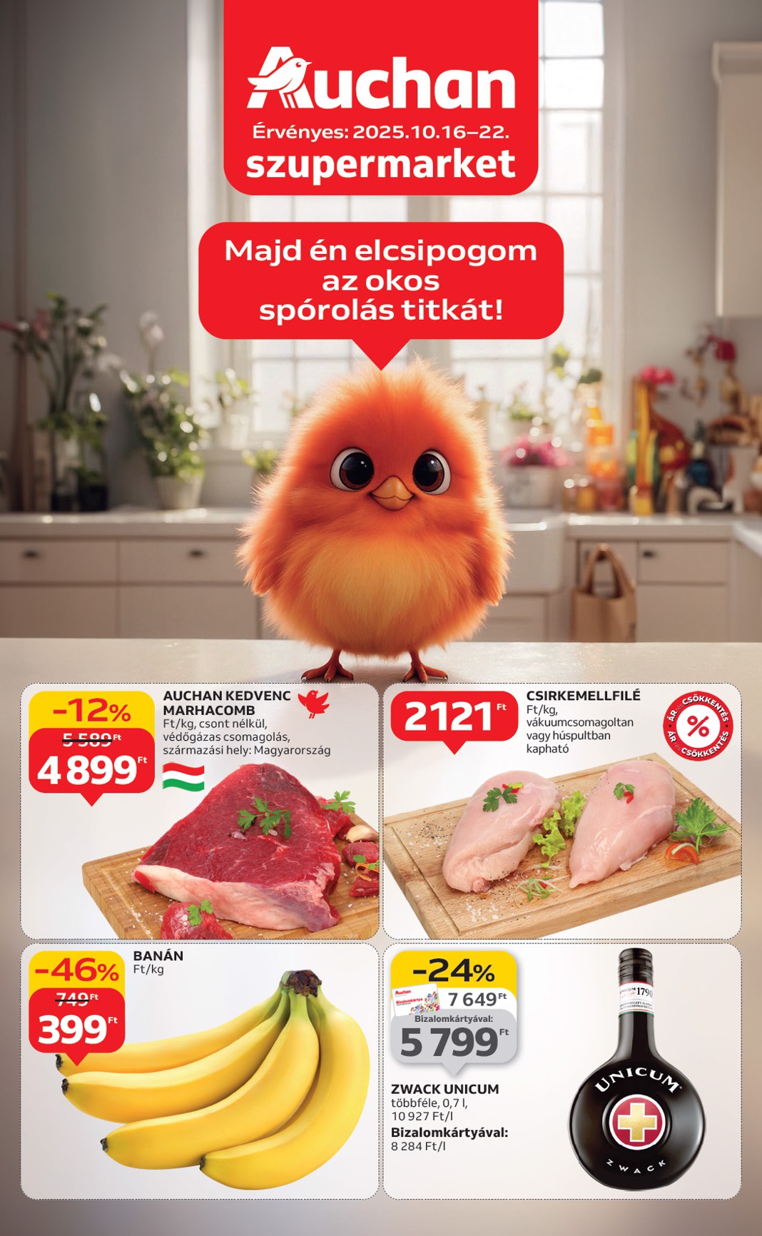 Auchan szupermarket akciós újság, érvényes 10.16. - 10.22.