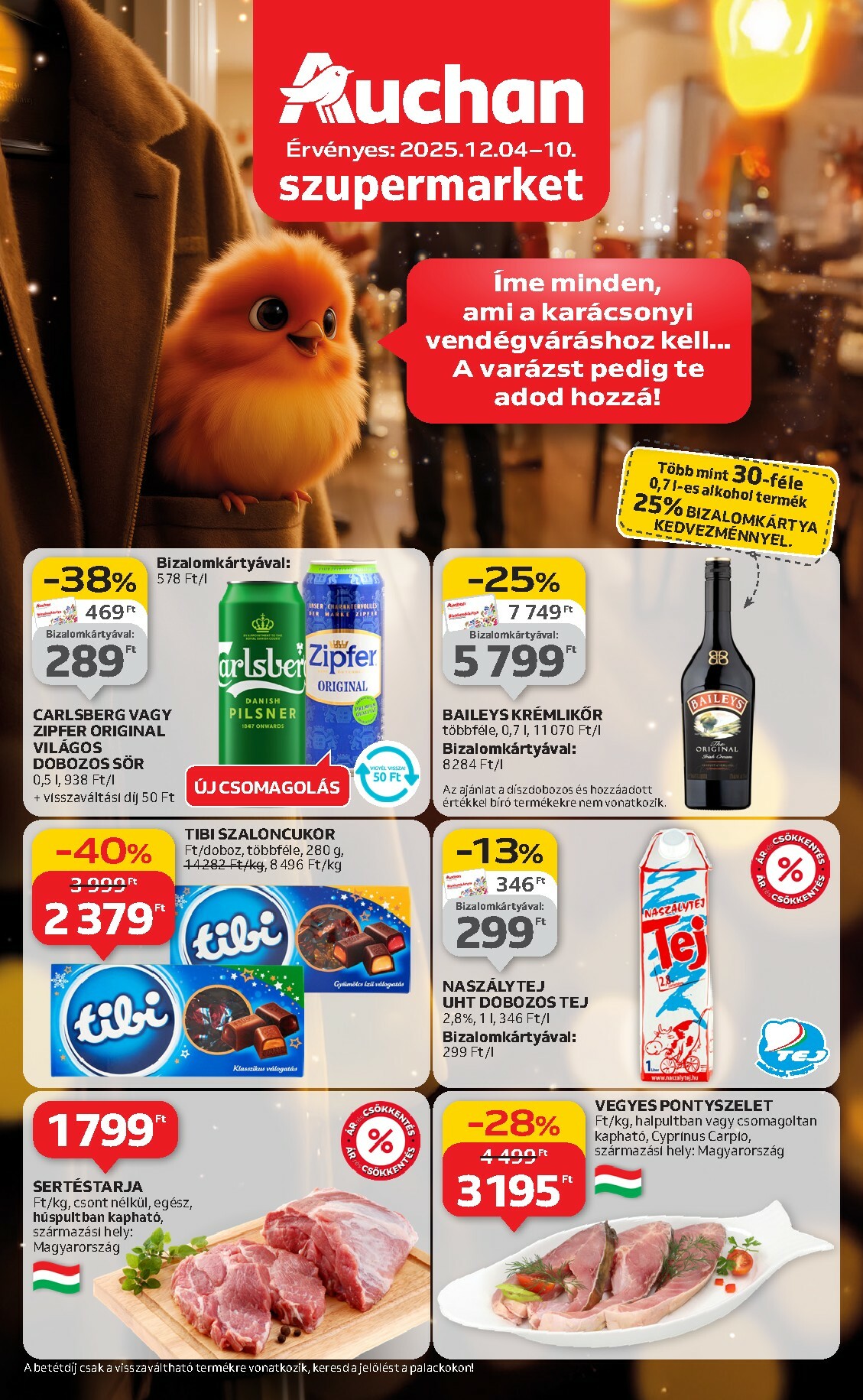 Auchan szupermarket akciós újság, érvényes 12.04. - 12.10.