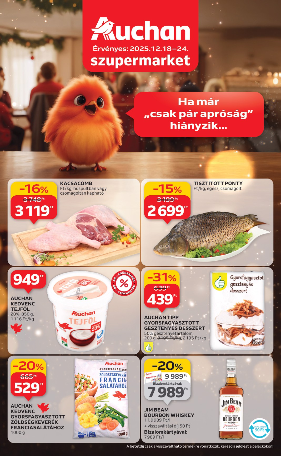 Auchan szupermarket akciós újság, érvényes 12.18. - 12.24.