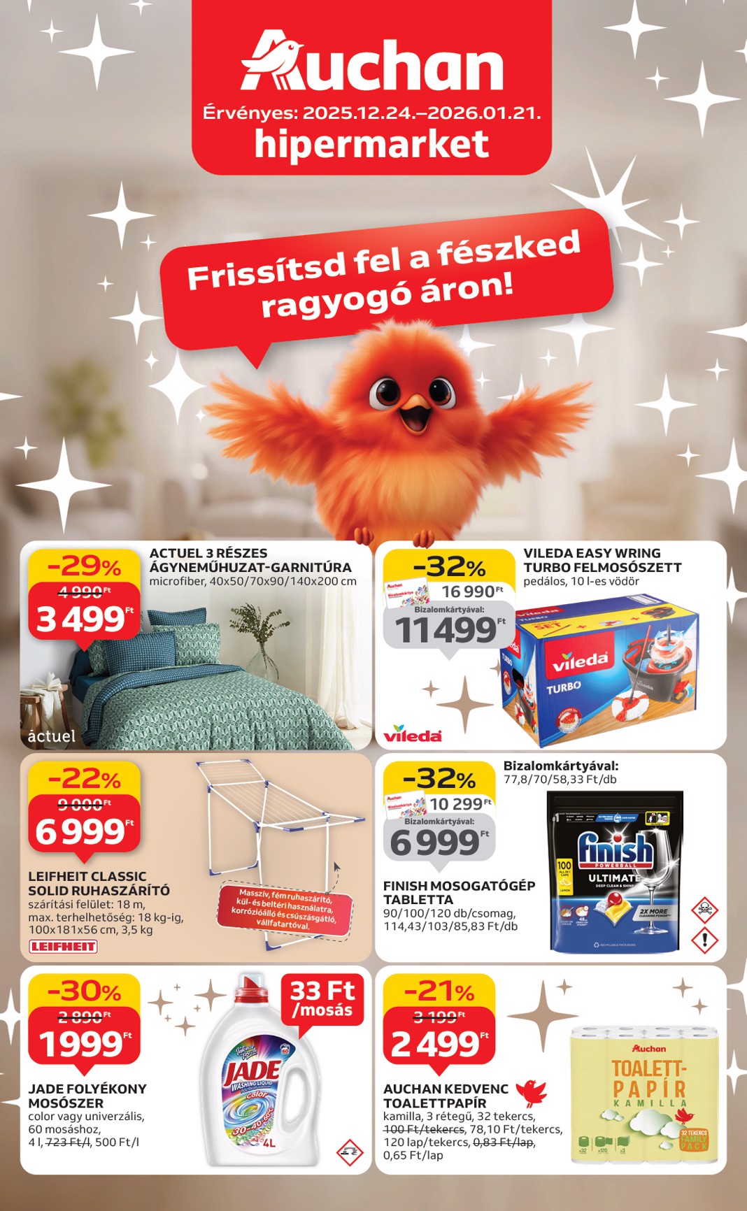 Auchan Hipermarket - Fehér hetek hipermarket ajánlataink akciós újság, érvényes 12.24. - 01.21.