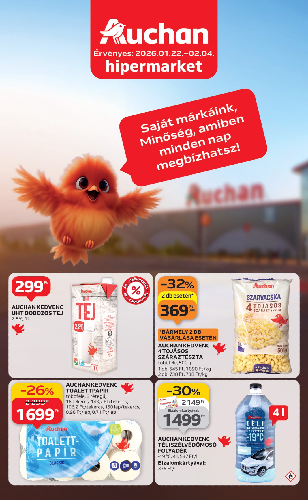 Auchan - Saját márkás ajánlataink akciós újság, érvényes 01.22. - 02.04.