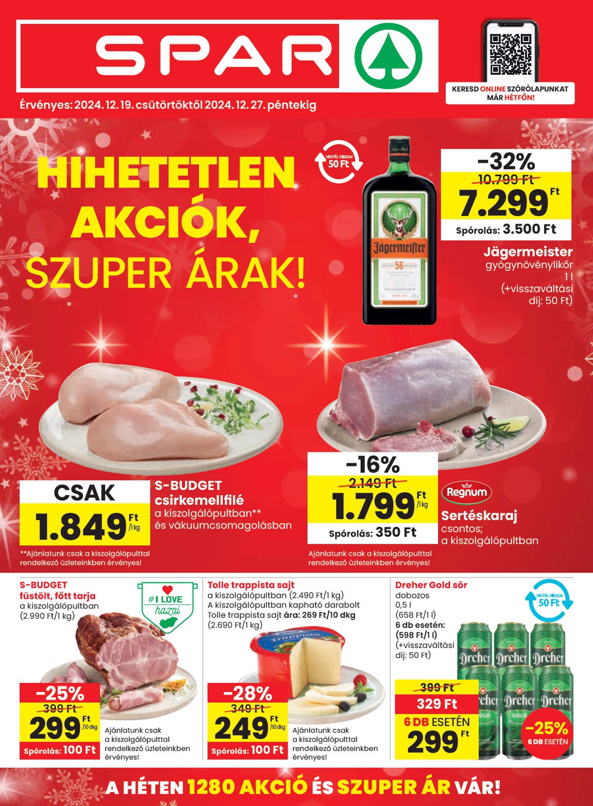 SPAR akciós újság, érvényes 12.19. - 12.27.