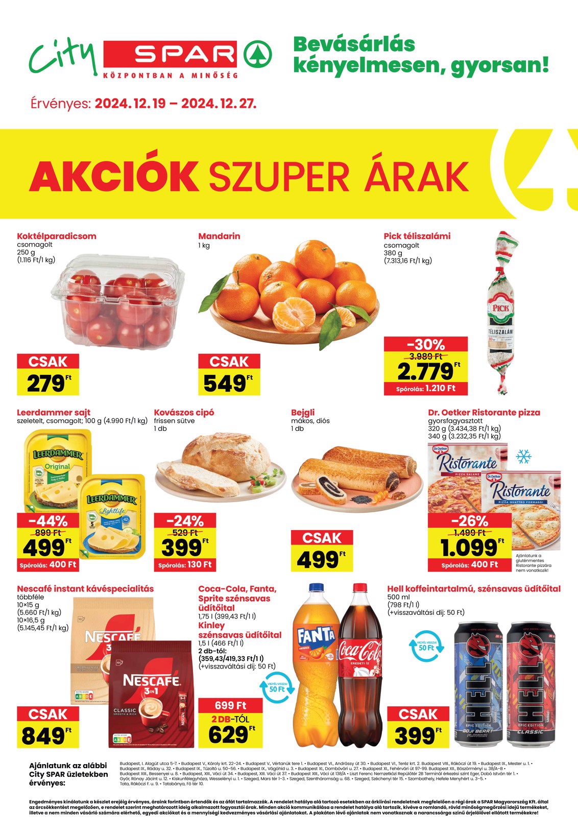 City SPAR akciós újság, érvényes 12.19. - 12.27.