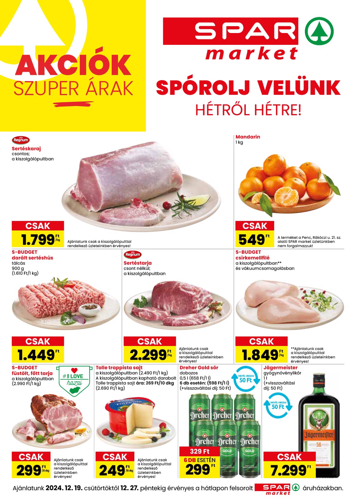 SPAR - Market akciós újság, érvényes 12.19. - 12.27.