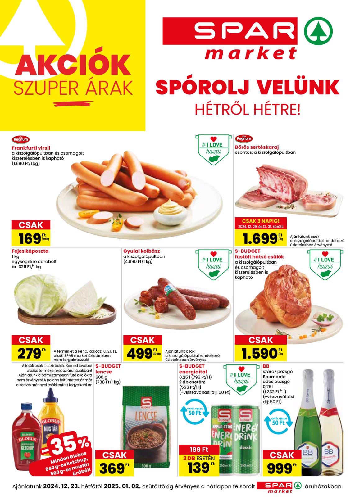 SPAR market akciós újság, érvényes 12.23. - 01.02.