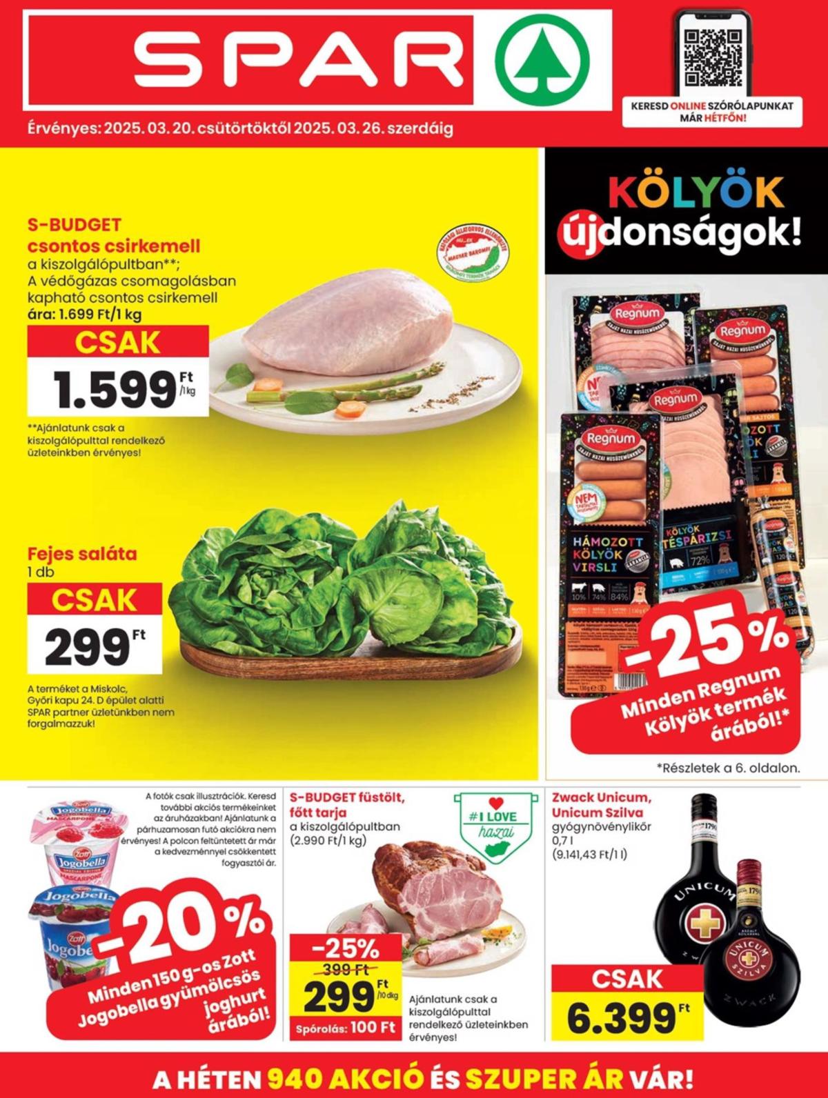 SPAR akciós újság, érvényes 03.20. - 03.26.