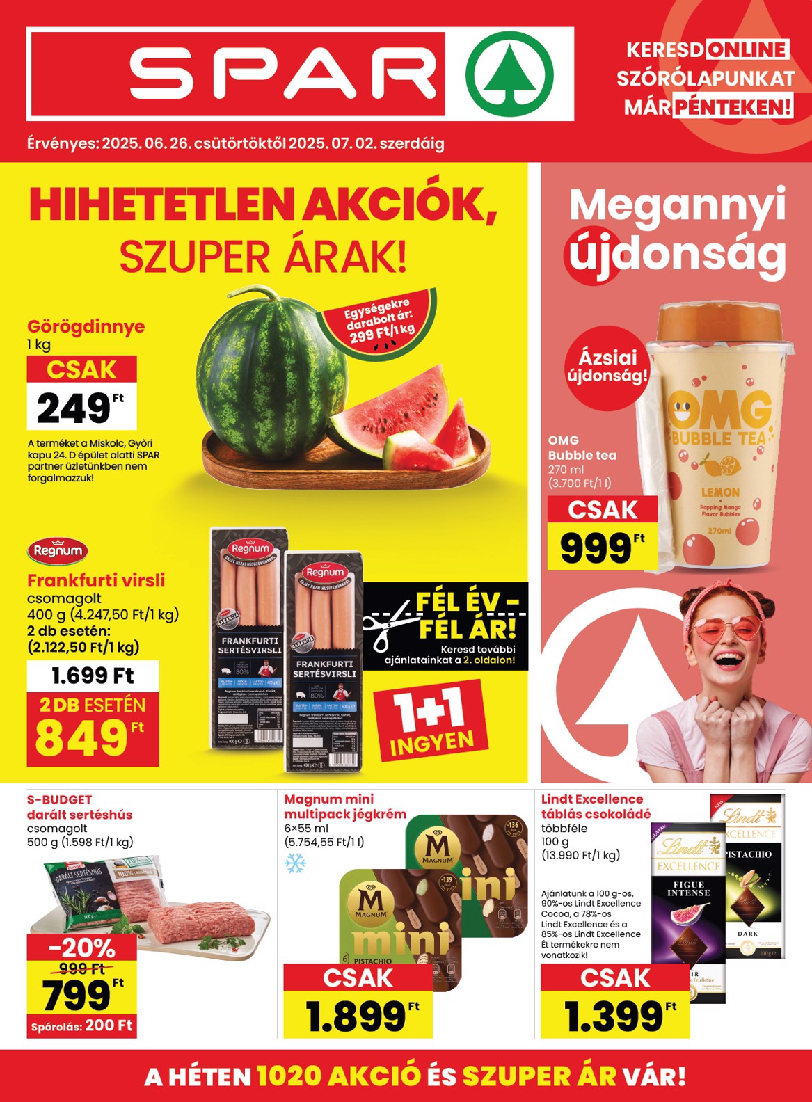 SPAR akciós újság, érvényes 06.26. - 07.02.