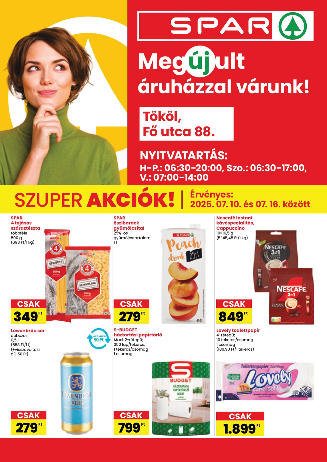 SPAR - Tököl üzlet megújulás akciós újság, érvényes 07.10. - 07.16.